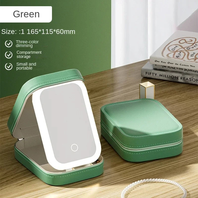 LED Makeup Case with Mirror - Travel Friendly
